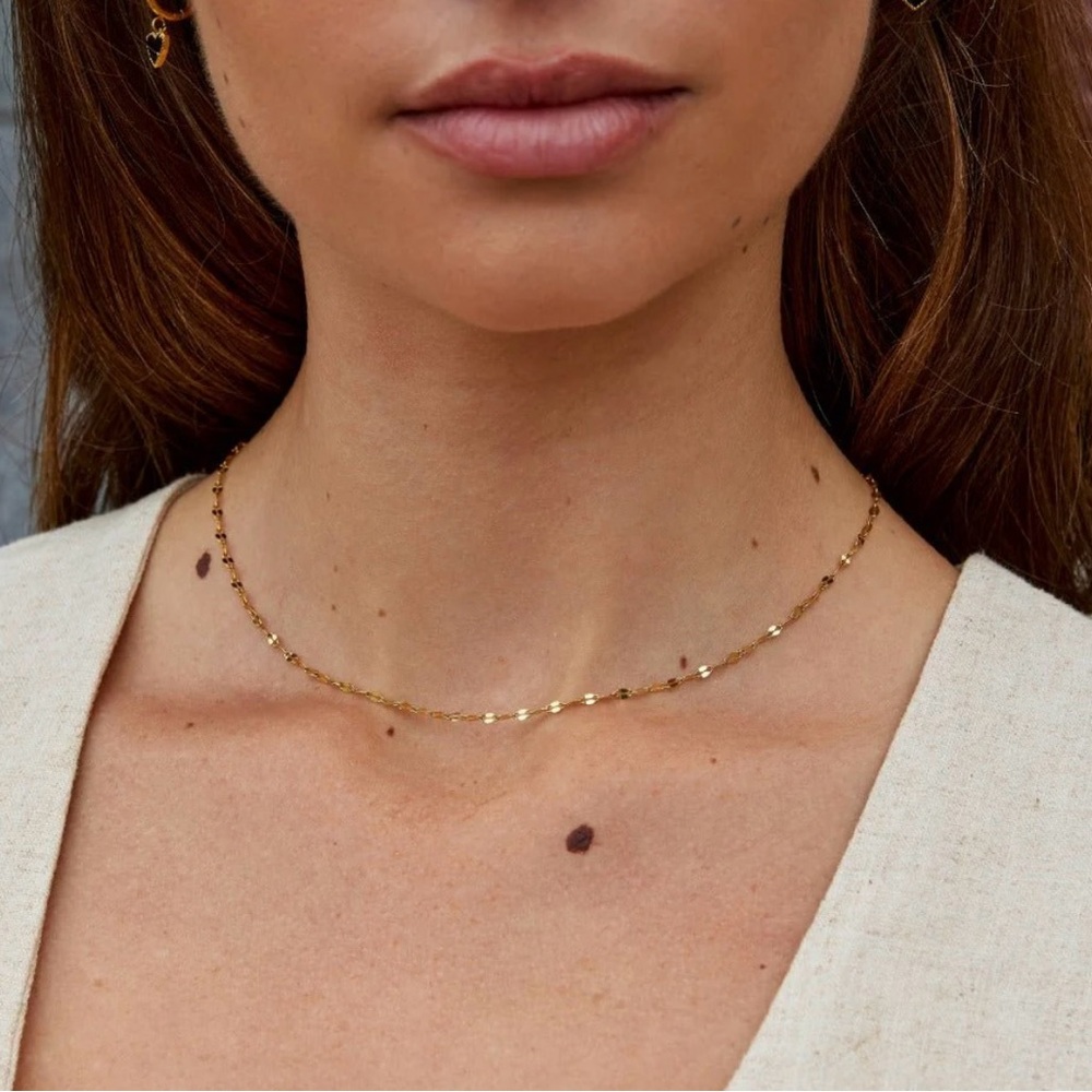 18K Gold Plated Thin Rope Chain Necklace